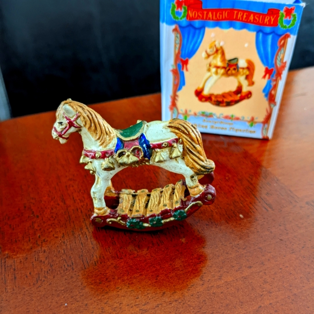 Vintage Rocking Horse Figurine Mint Condition Russ Berrie Ornament